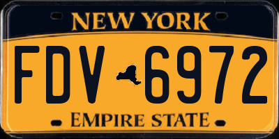 NY license plate FDV6972
