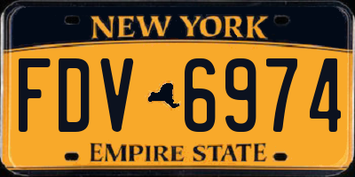 NY license plate FDV6974