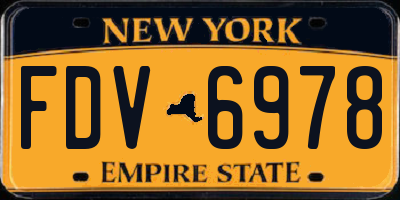 NY license plate FDV6978