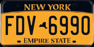 NY license plate FDV6990