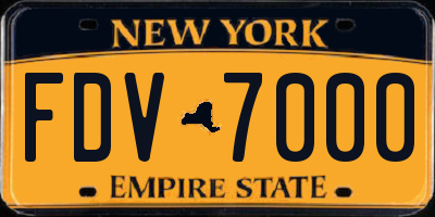 NY license plate FDV7000