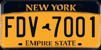 NY license plate FDV7001