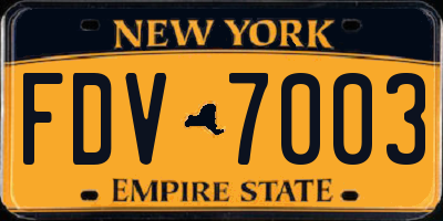NY license plate FDV7003