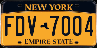 NY license plate FDV7004
