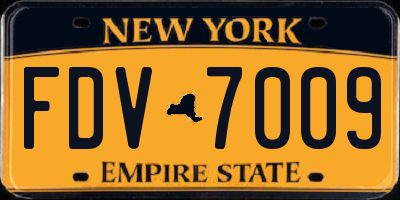 NY license plate FDV7009