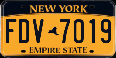 NY license plate FDV7019