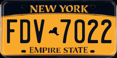 NY license plate FDV7022
