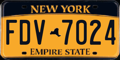 NY license plate FDV7024