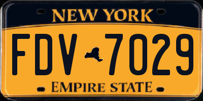 NY license plate FDV7029