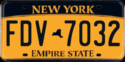 NY license plate FDV7032
