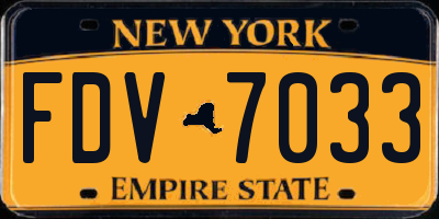 NY license plate FDV7033