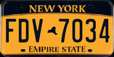 NY license plate FDV7034