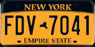 NY license plate FDV7041