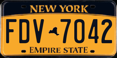 NY license plate FDV7042
