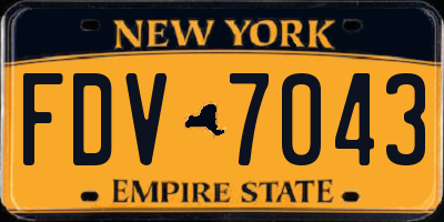 NY license plate FDV7043