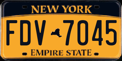 NY license plate FDV7045