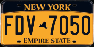 NY license plate FDV7050