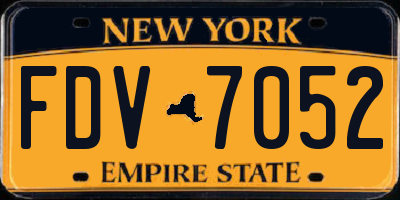 NY license plate FDV7052