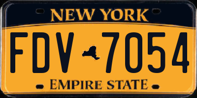 NY license plate FDV7054