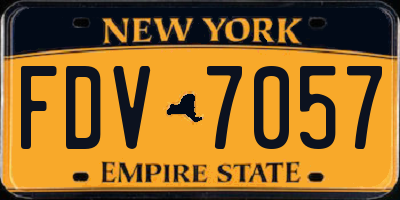 NY license plate FDV7057