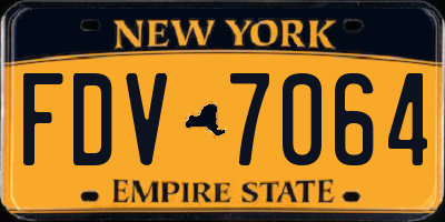 NY license plate FDV7064