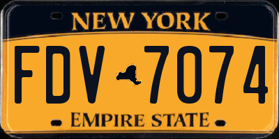NY license plate FDV7074
