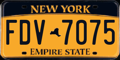 NY license plate FDV7075