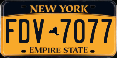 NY license plate FDV7077
