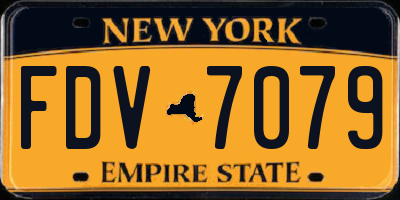 NY license plate FDV7079