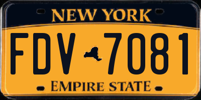 NY license plate FDV7081