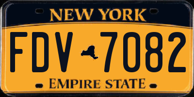 NY license plate FDV7082
