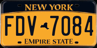 NY license plate FDV7084
