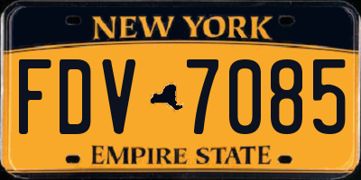 NY license plate FDV7085