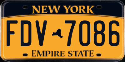 NY license plate FDV7086