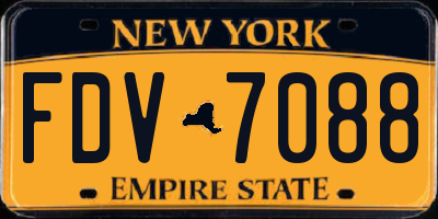 NY license plate FDV7088