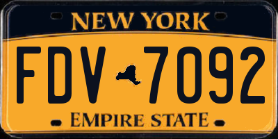 NY license plate FDV7092