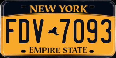 NY license plate FDV7093