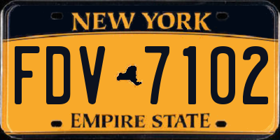 NY license plate FDV7102