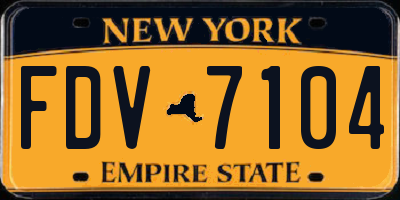 NY license plate FDV7104
