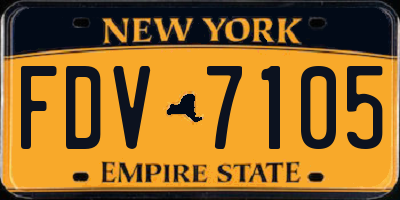 NY license plate FDV7105