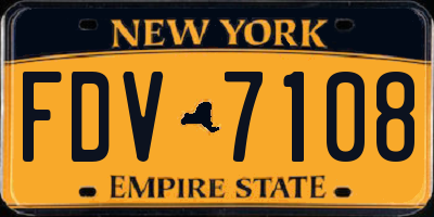 NY license plate FDV7108