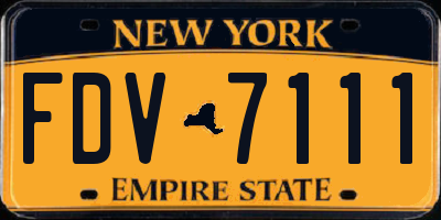 NY license plate FDV7111