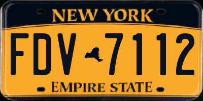 NY license plate FDV7112