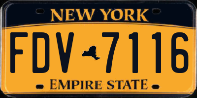NY license plate FDV7116