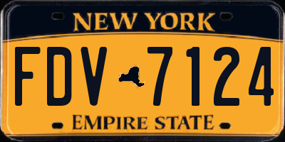 NY license plate FDV7124