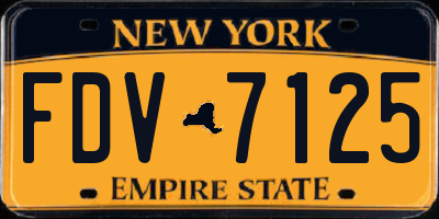 NY license plate FDV7125