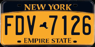 NY license plate FDV7126