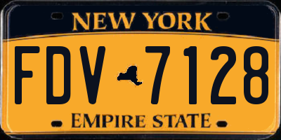 NY license plate FDV7128