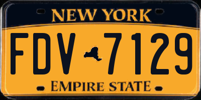 NY license plate FDV7129