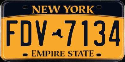NY license plate FDV7134